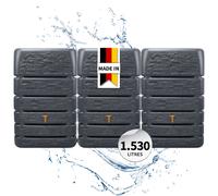 4rain SLIM STONE DÉCOR Réservoir Mural Ensemble 1530 L, gris graphite 3 x SLIM STONE DÉCOR 510 L, in onnecteur