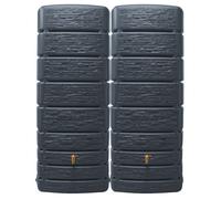 4rain SLIM STONE DECOR réservoir mural-SET 1000 L, gris graphite 2 x SLIM STONE DECOR 500 L, incl. raccord