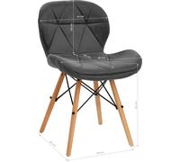 4Rico Chaise scandinave Qs-186 Gris velours
