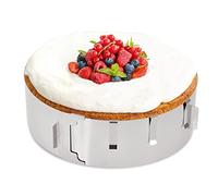 4smile Cercle à Tarte - Faire Rapidement de délicieuses tartes à la crème ou aux Fruits - Cercle pâtisserie réglable et à Fixation par Pinces - Hauteur : 7,5 cm - Made in Germany