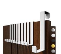 4smile Crochet de porte à suspendre - Lot de 10, Couleur Blanc - Crochets de porte solides pour toute la maison, crochets flexibles à suspendre, barre de porte résistante, garde-robe de porte