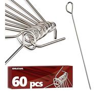 4smile Pics à brochette, kit de 50 pièces, Acier Fin - Made in Germany brochettes avec Fermeture - Inoxydable, Robuste pour délicieuses paupiettes