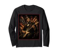 4th July Abraham Lincoln Guitar Poster Manche Longue
