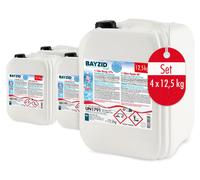 BAYZID® Chlore Liquide 4 x 12,5 kg - Désinfectant Piscine à Action Rapide, 13-15% de Chlore Actif - pour Systèmes de Dosage Automatique - Clarifiant Eau Cristalline - Idéal Spa, Jacuzzi, Pataugeoire