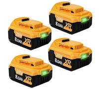 4X 18V 8.0Ah Li-ION DCB200 Haute capacité en Remplacement de la Batterie pour Dewalt 18V DCB200 DCB184 DCB182 DCB101 DCB107 DCB112 DCB105 DCB115 DCB203