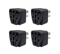 4X Adaptateur de Prise de US EU/UK/AU/In/CN/JP/Asie/Italie/Brésil Vers USA (Type B), Prise USA à 3 Broches, Convertisseur de Chargeur Noir