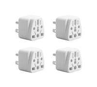 4X Adaptateur de Prise de US EU/UK/AU/In/CN/JP/Asie/Italie/Brésil Vers USA (Type B), Prise USA à 3 Broches, Convertisseur de Chargeur Blanc