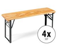 4x Banc Bois Pliant Léger Camping Jardin Extérieur Balcon Terrasse Patio 117cm