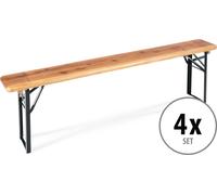 4x Banc Bois Pliant Léger Camping Jardin Extérieur Balcon Terrasse Patio 177cm