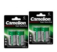 4x Batteries C Camelion 1,5V Zinc-Carbone Super Heavy Duty Longue Durée