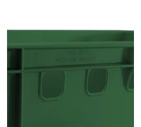 4x caisse à viande E3 caisse de boucherie 60x40x30cm apte au contact alimentaire, robuste, empilable - Eurokisten Lagerkiste Stapelkiste aus Deutschland, Farbe:dunkelgrün