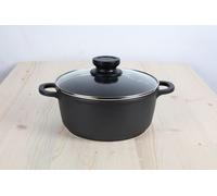 4x Casserole en fonte d'aluminium 2,3L 20cm Couvercle en verre Cuisine repas induction Cuisinière