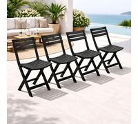 4x Chaise de jardin Chaise de camping pliante Plastique Anthracite Résistant aux intempéries