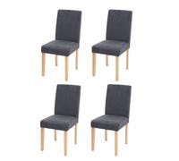 4x chaise de salle à manger Littau textile gris anthracite pieds clairs