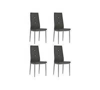 4x Chaise de Salle à Manger Cuir Artificiel Gris Chaises de Cuisine 246186