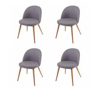 4x chaise de salle à manger HWC-D53, fauteuil, style rétro années 50, en tissu gris foncé