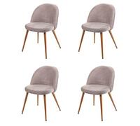4x chaise de salle à manger HWC-D53, fauteuil, style rétro années 50, en velours gris brun