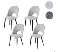 4x chaise de salle à manger HWC-D73, fauteuil, tissu gris