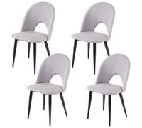 4x chaise de salle à manger HWC-D73, fauteuil, tissu gris