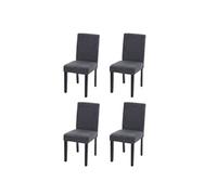Mendler 4X Chaise de Salle à Manger Littau Textile Gris Anthracite Pieds foncés