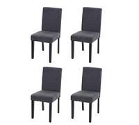 Mendler 4X Chaise de Salle à Manger Littau Textile Gris Anthracite Pieds foncés