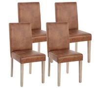 4x Chaise De Séjour Littau Tissu, Aspect Daim, Pieds: Structure Chêne Multicolore