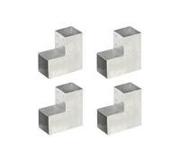 4x Connecteurs de Poteau Forme en L Poutre en Bois Jardin Extérieurs Auvents Electro-galvanisé Galvanisé à Chaud Métal Galvanisé 101x101 mm