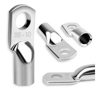 4x Cosses de câble 35mm² M10 Sans trou de visée Cosses de câble en cuivre épais Unisolées pour bateau, yacht, voiture, camion, installation solaire