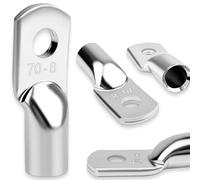 4x Cosses de câble tubulaires 70mm²M8 Sans trou de visée - Cosses de câble en cuivre épais non isolé pour bateau, yacht, voiture, camion, installation solaire