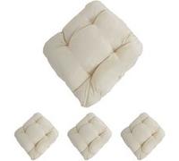 4x coussin Dublin, coussins de chaise, 43x41x3cm crème Beige G