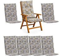 4x Coussin pour chaise de jardin 120x48cm Coussin pour chaise de jardin en mosaïque grise avec 7cm de mousse épaisse