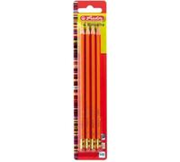 Herlitz Crayon de papier Skizzo hexagonal HB Lot de 4 Rouge