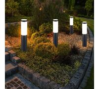 4x éclairage de base extérieur éclairage de terrasse anthracite projecteurs de jardin en acier inoxydable lampes de cour