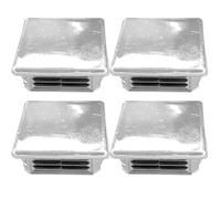 4X Embout Bouchon de Tube carré rentrant Finition chromé Capuchon Protection Meuble extrémité Tuyau, 30x30mm