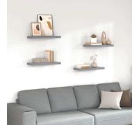 Vidaxl Etagères Murales Flottantes 4 Pcs Gris 60x23,5x3,8 Cm Mdf