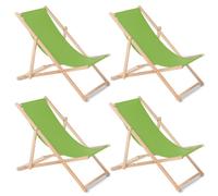 4x GreenBlue GB183 Chaise longue en bois de hêtre Vert clair