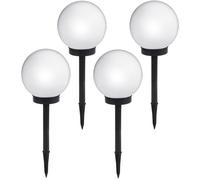4x GreenBlue lampe solaire, sur pied sphère de jardin 25x25x58cm LED blanche GB166