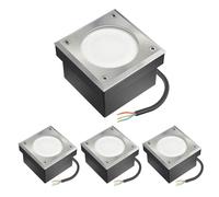 4x GX53 pavé encastré de sol NEOLUM pour extérieur IP67 carré 10 x10cm