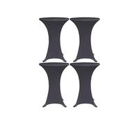 4x Housses de Table Extensible Nappe de Table Mariage Banquet Cérémonie Fête Pique-niques d'Eté Café Maison Intérieur Extérieur 70 cm Anthracite