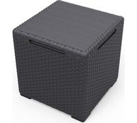 4x Keter Boîtes de rangement 37x37x37cm Noir Table d'appoint jardin Caisses en rotin