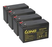 4x Kung Long VdS WP7.2-12A F1, 12V, 7,2 Ah batterie plomb AGM 4,8mm faston