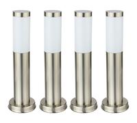 4x Lampadaire d'extérieur à LED lampadaire éclairage de chemin d'accès en acier inoxydable IP44 adapté pour jardin, cour, chemin, entrée, porche, terrasse