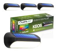 4x Lampe solaire de jardin LED applique murale façade 3000K et RGB KEOS LUMILED