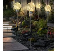 Set de 4 lampes solaires à LED pour le jardin et la décoration extérieure.