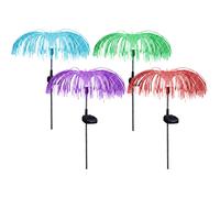 4x LED Lampe solaire Lampe d'extérieur Lampe de jardin RGB Acier inoxydable H 60 cm