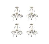vidaXL Lustre suspendu 4x Blanc cristal