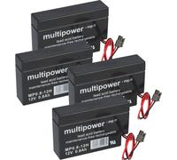 4x Multipower batterie au plomb MP0,8-12H Pb 12V 0,8Ah maison et connecteur volet roulant