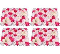 4x mur de roses artificielles mur de fleurs en soie décor lieu de mariage bricolage rue fond de mur pour le jardin décoration de mariage