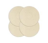 vidaXL 4x Napperons Set de Table Napperons de Restaurant Napperons de Maison Napperons de Table de Salle à Manger Naturel Plain 38 cm Rond Coton Brun G