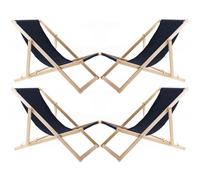 4x panier de plage en bois bleu marine